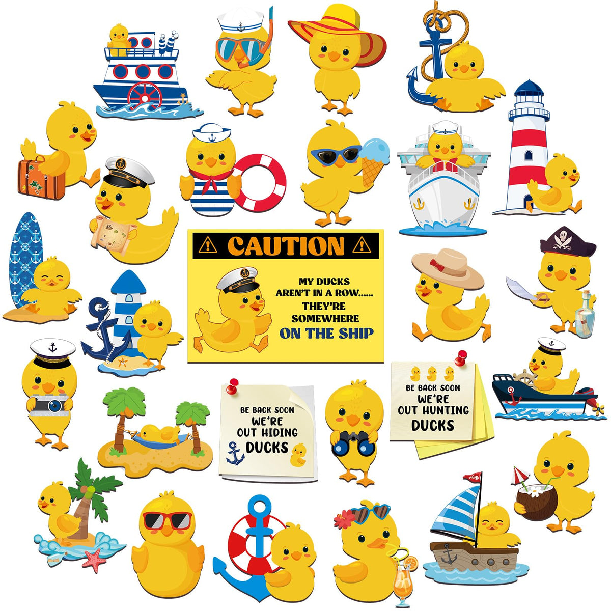 Watersay duck cruise door magnets set decorates cabin doors for easy identification.