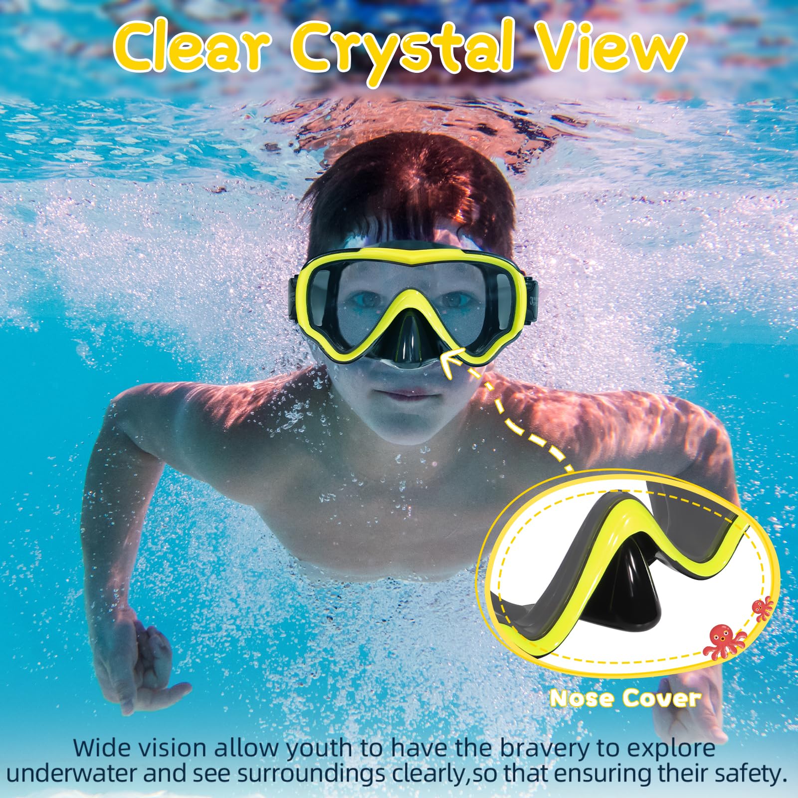 Water Space 180° panorama lens offers broad light and better edge visibility.