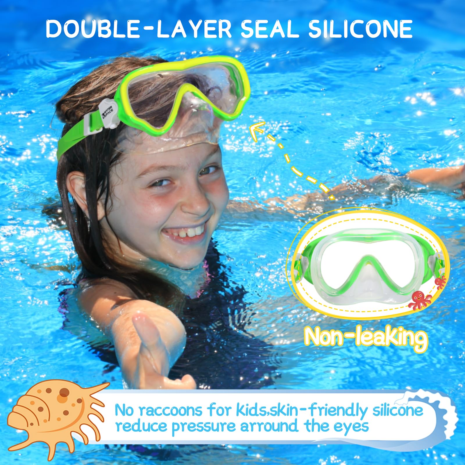 Water Space speed-fit clips ensure quick strap adjustments without tangling.