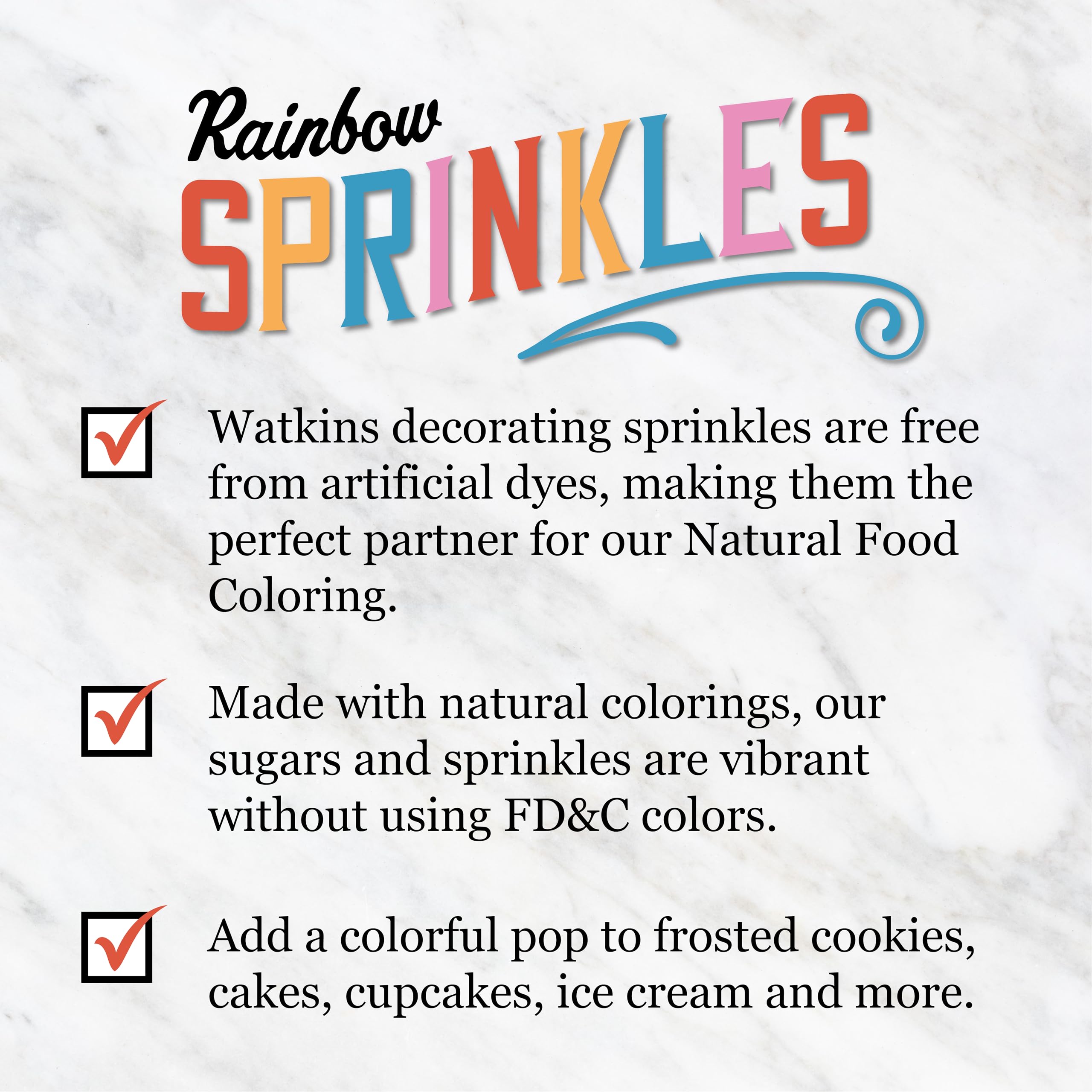 Watkins Rainbow Sprinkles perfect for birthday parties and celebrations