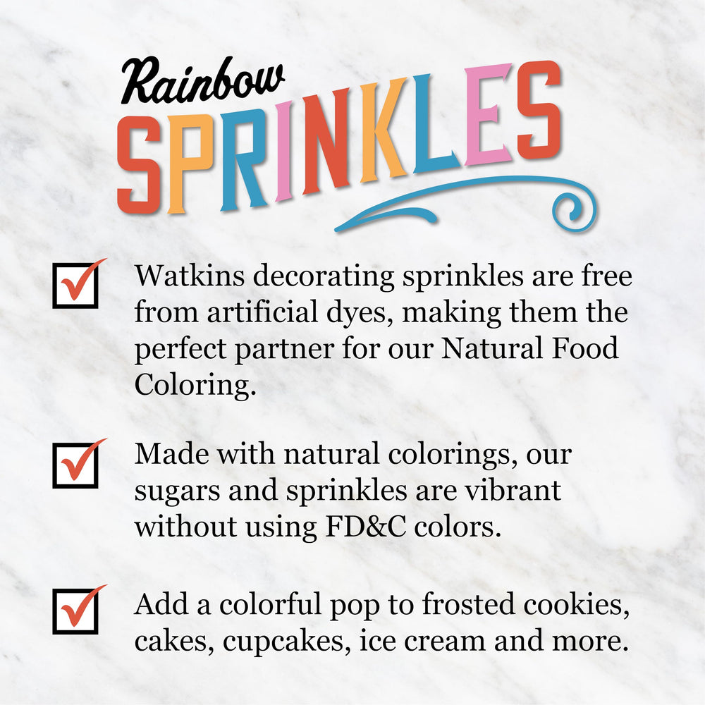 Watkins Rainbow Sprinkles perfect for birthday parties and celebrations