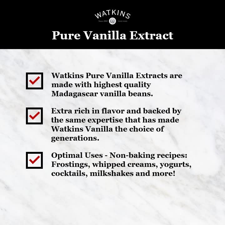 Watkins Vanilla contains no artificial colors or flavors for pure vanilla.