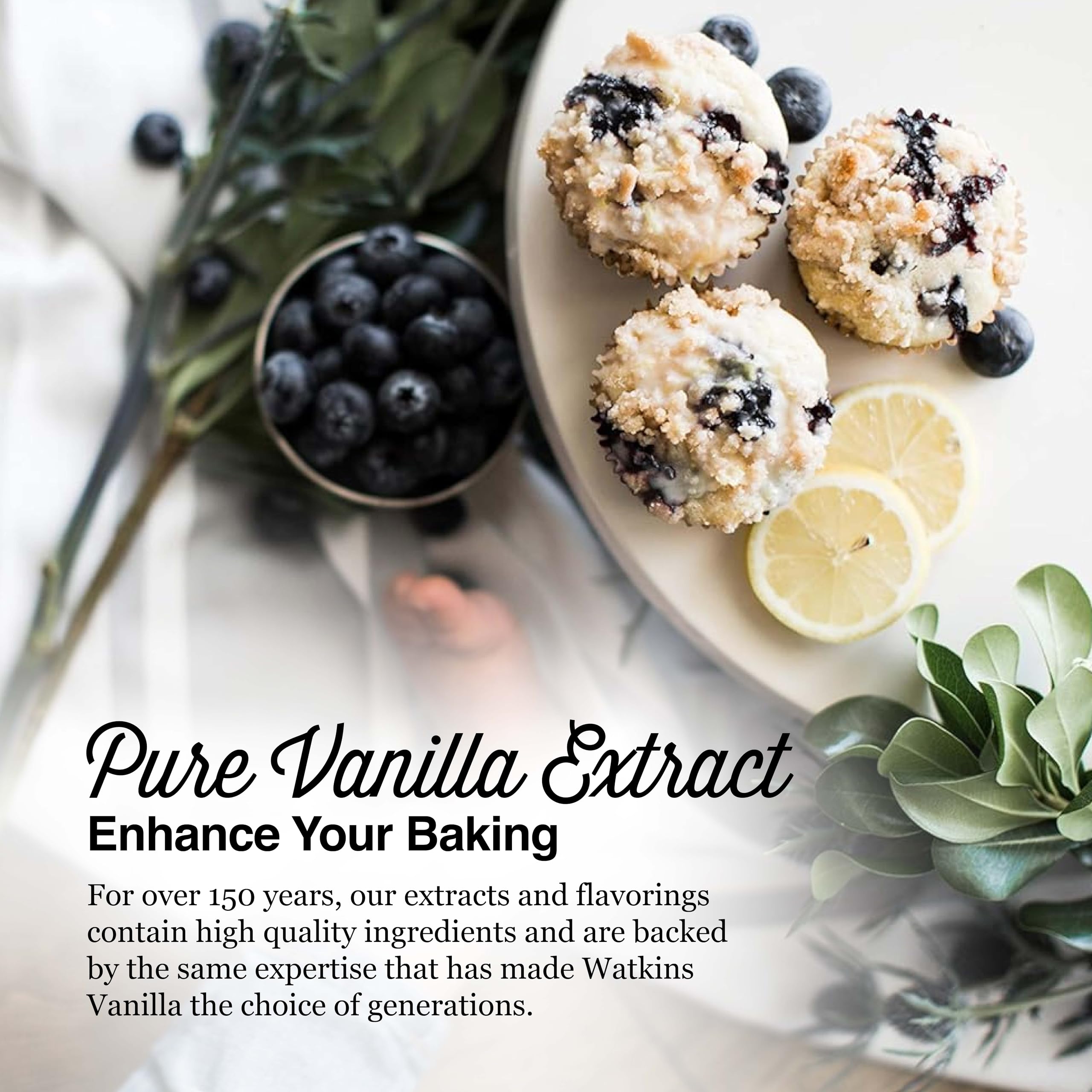 Watkins Pure Vanilla Extract on the counter ready for baking adventures.