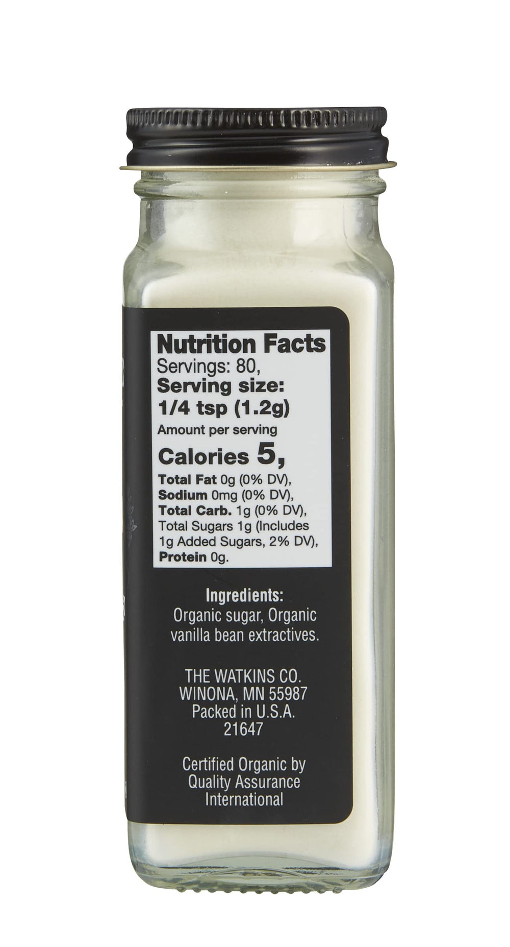 Watkins Vanilla Powder being poured for rich aroma in desserts