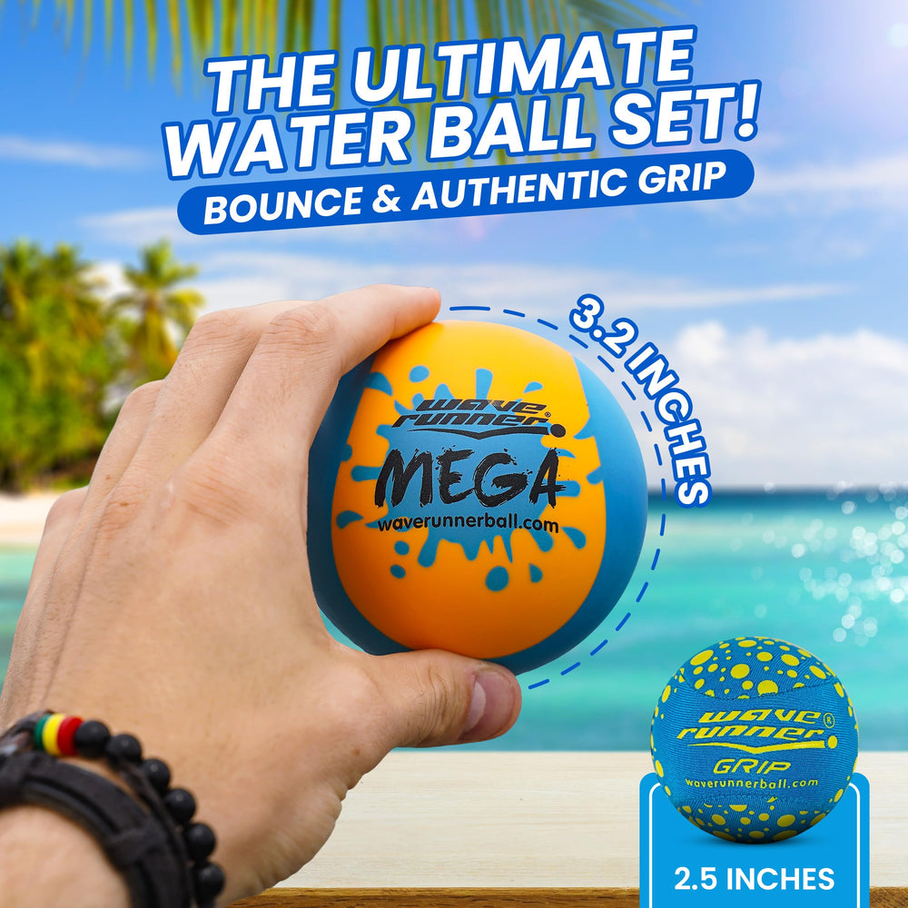 Close-up of Wave Runner foam pool balls with safe grip.