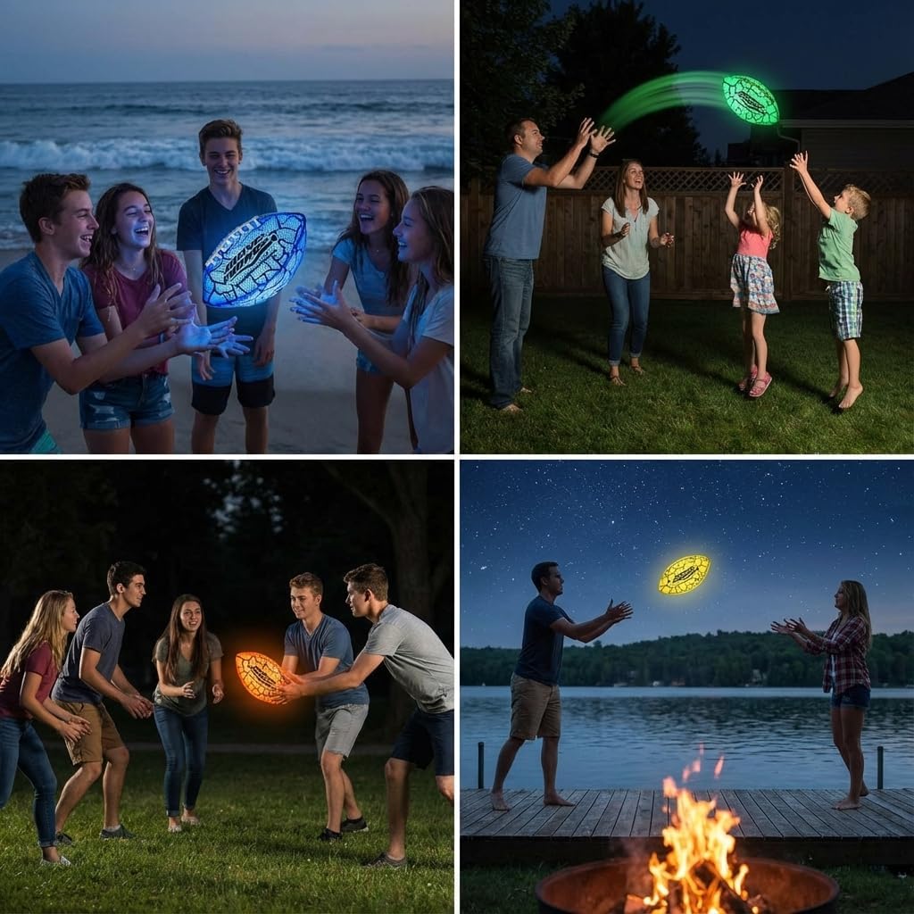 Wave Runner LED Football Grip-It texture improves grip for precise throws.