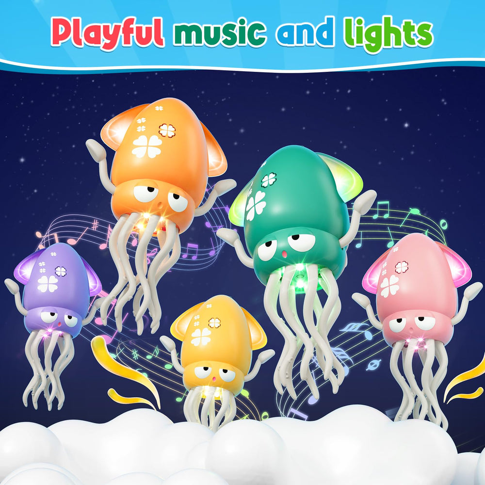 WAVISA Dancing Squid toy in action: crawling motion with color lights.