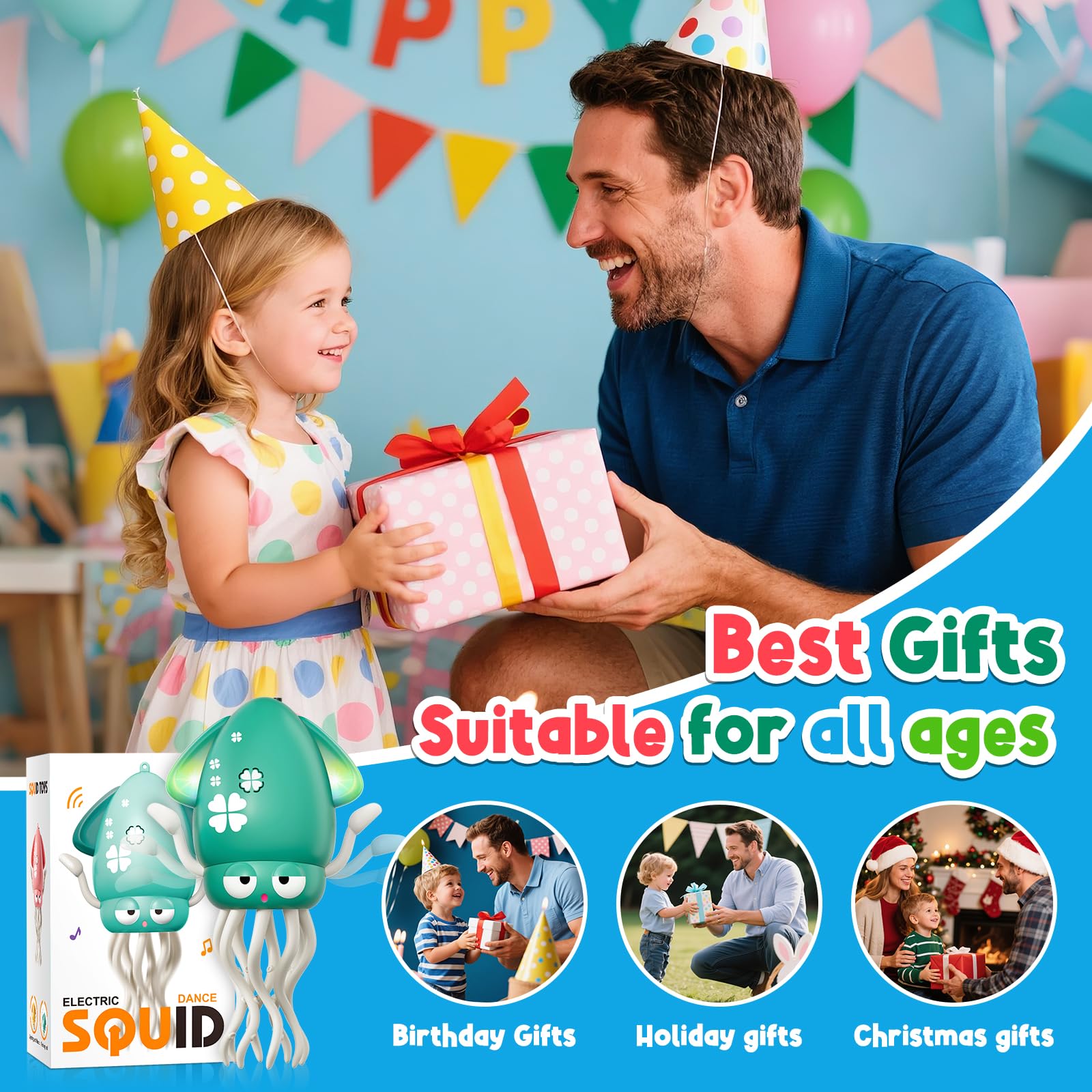 WAVISA Dancing Squid toy family gift idea for birthdays and holidays.