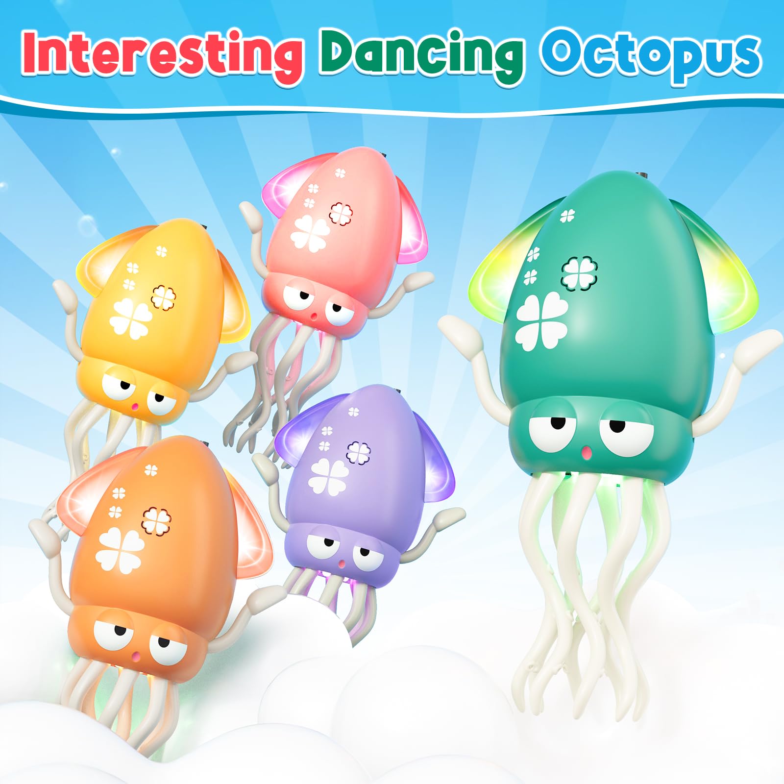 WAVISA Dancing Squid toy side view showing its compact, handheld design.