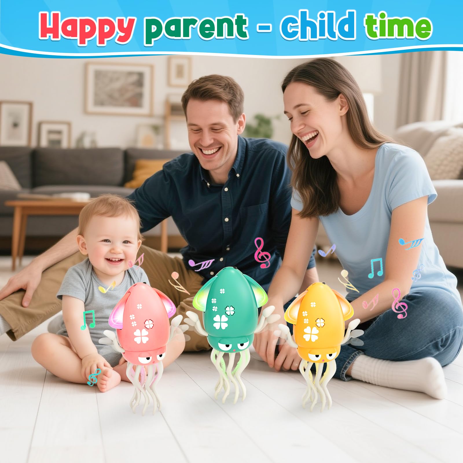 WAVISA Dancing Squid toy obstacle sensors guiding safe, uninterrupted fun.