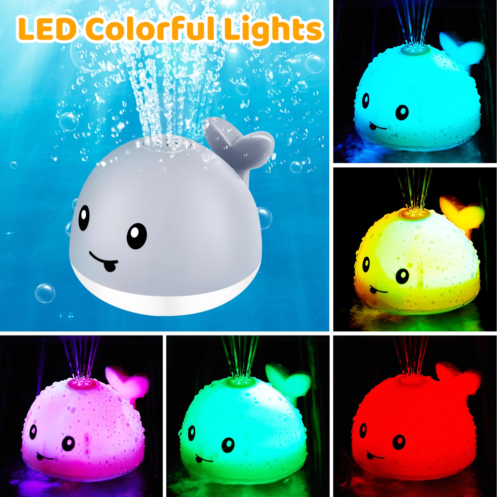 WAVISA safe durable ABS whale design with smooth edges for gentle skin contact.
