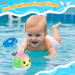 WAVISA USB-rechargeable bath toy provides long play with soft lighting.
