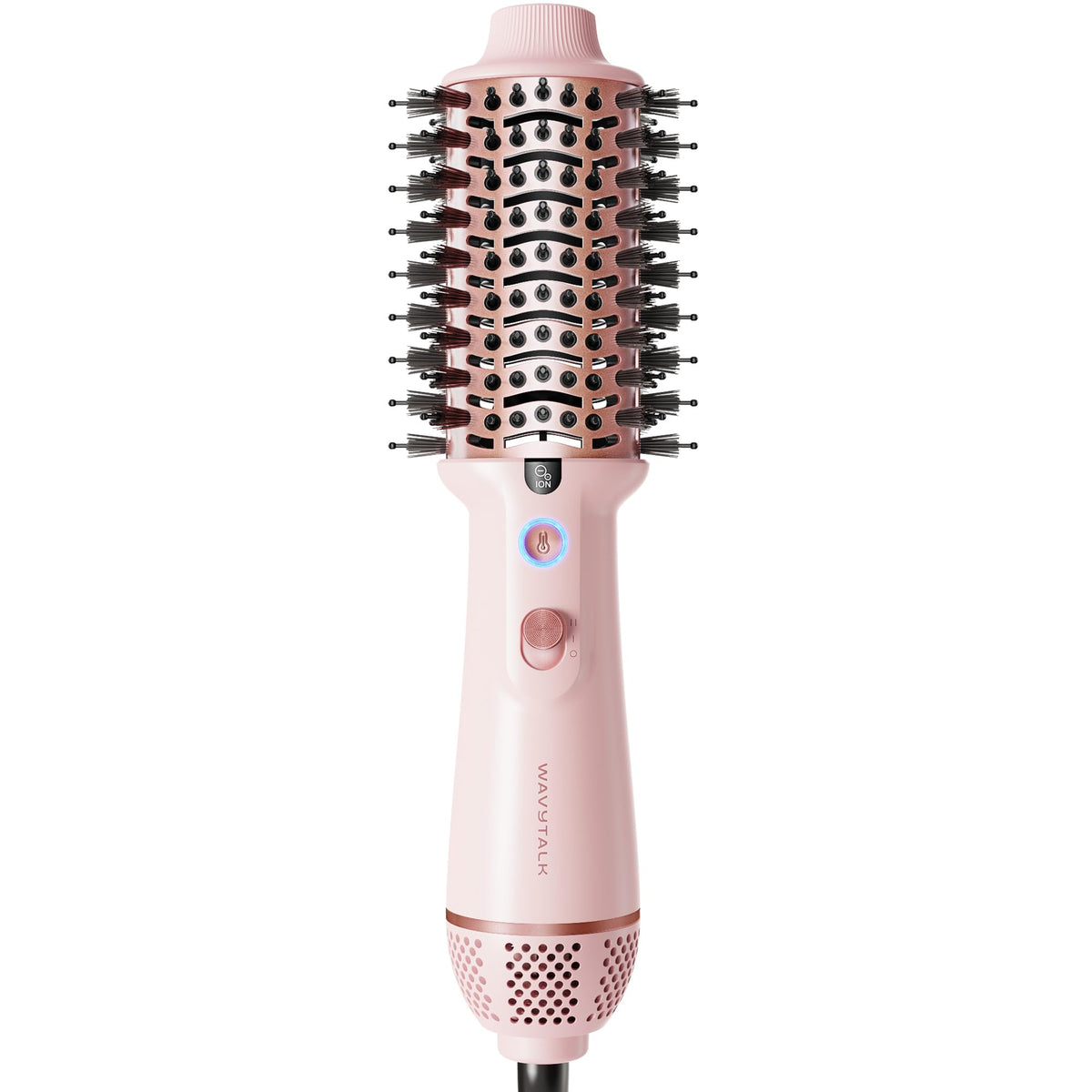 Wavytalk dual voltage hair dryer brush for global travel and easy styling.