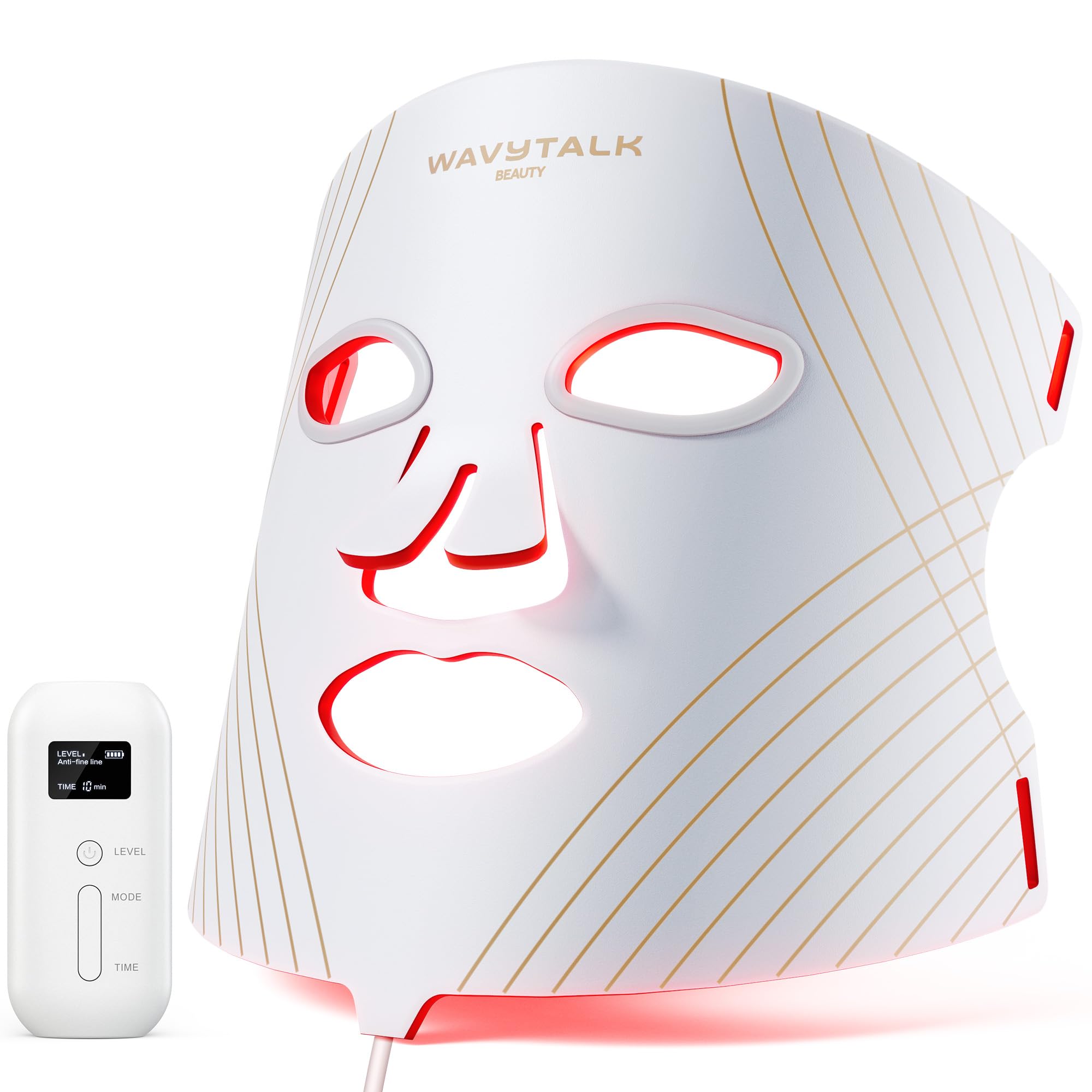 wavytalk Glow Time mask front view for full-face light therapy and even coverage.