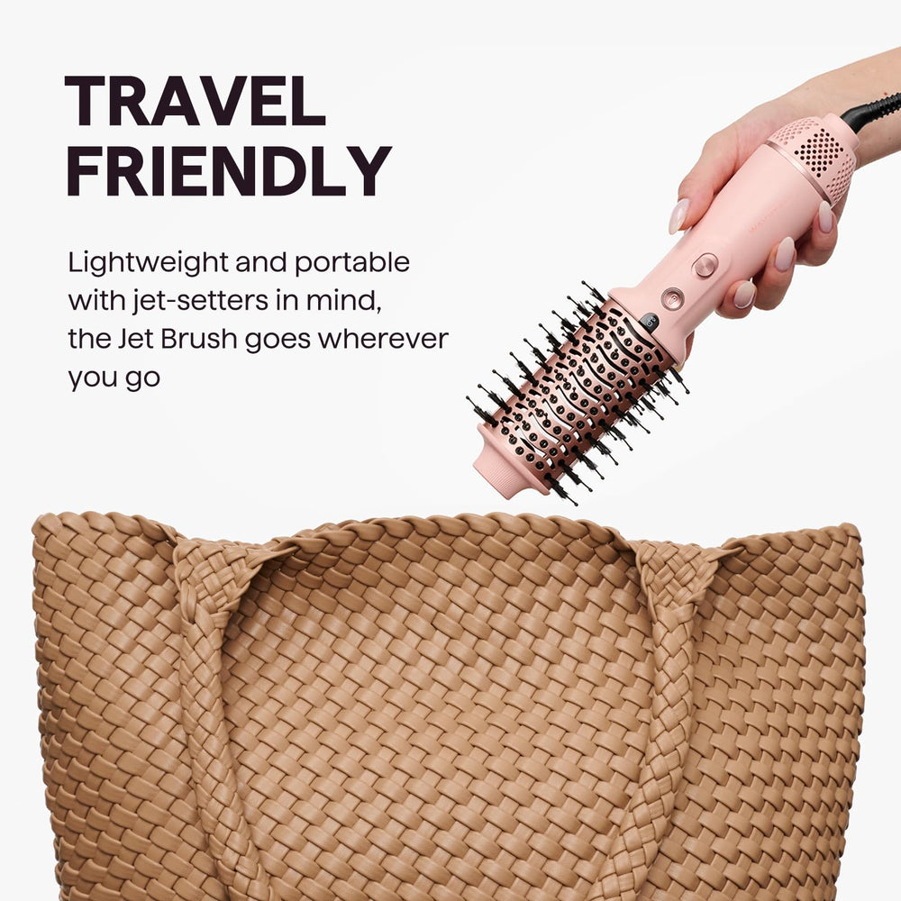 Wavytalk ionic brush with ceramic-titanium barrel reduces frizz and adds shine.