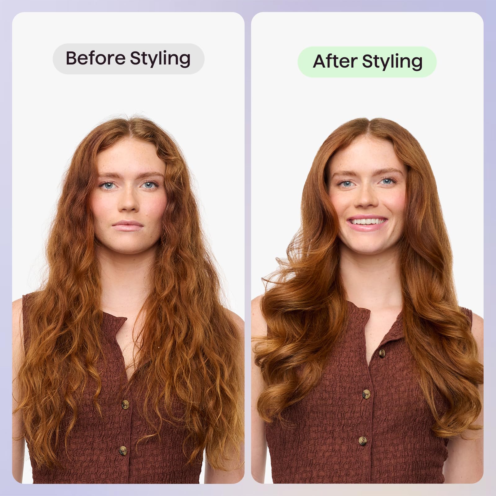 Wavytalk Smooth Barrier bottle pour demonstrates even application for all hair types