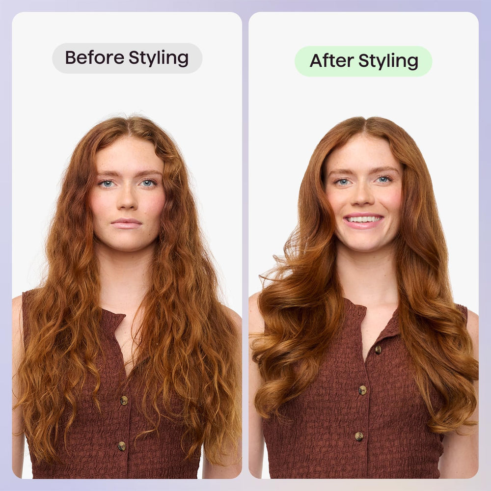 Wavytalk Smooth Barrier bottle pour demonstrates even application for all hair types