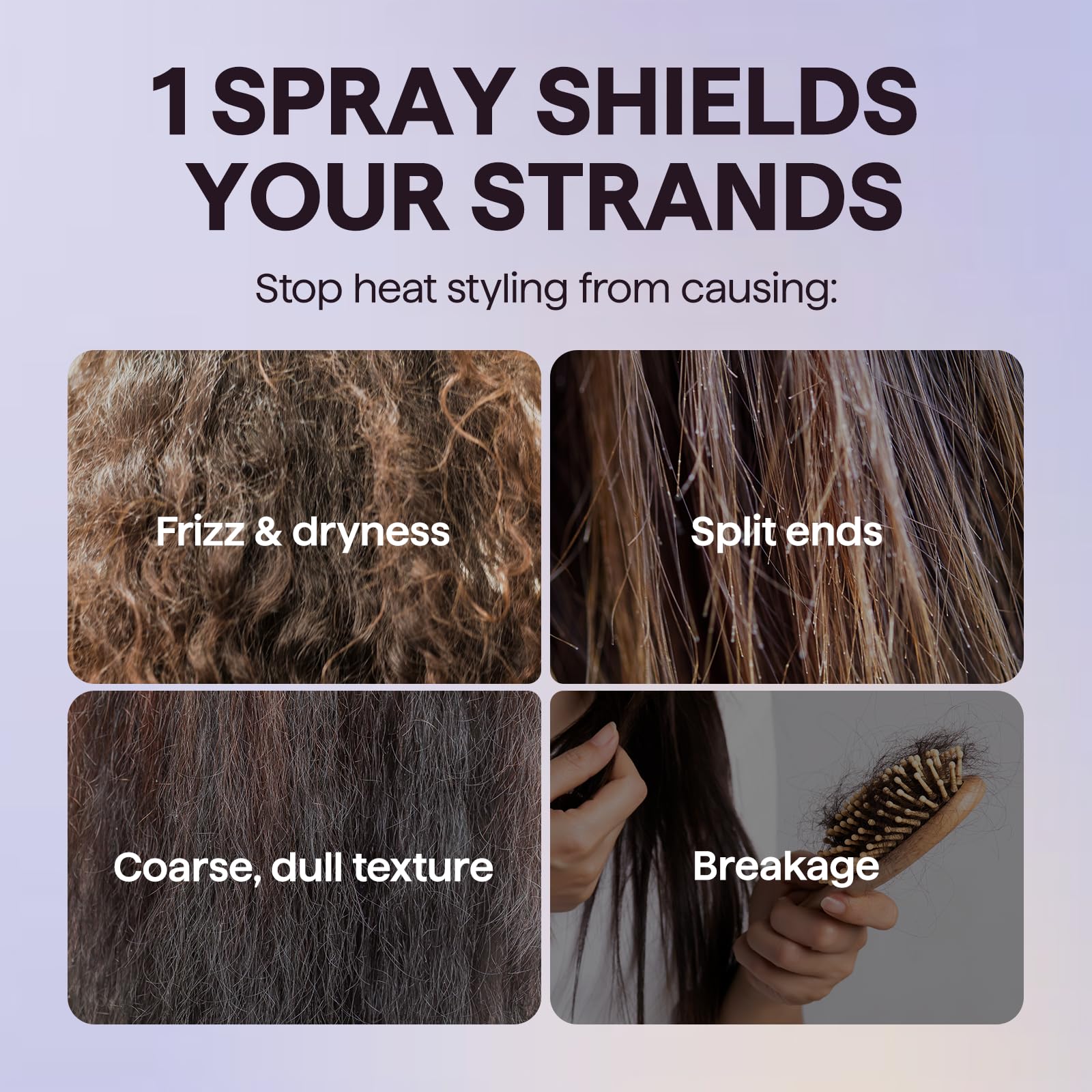 Wavytalk Smooth Barrier spray application mid-hair section for quick, smooth styling
