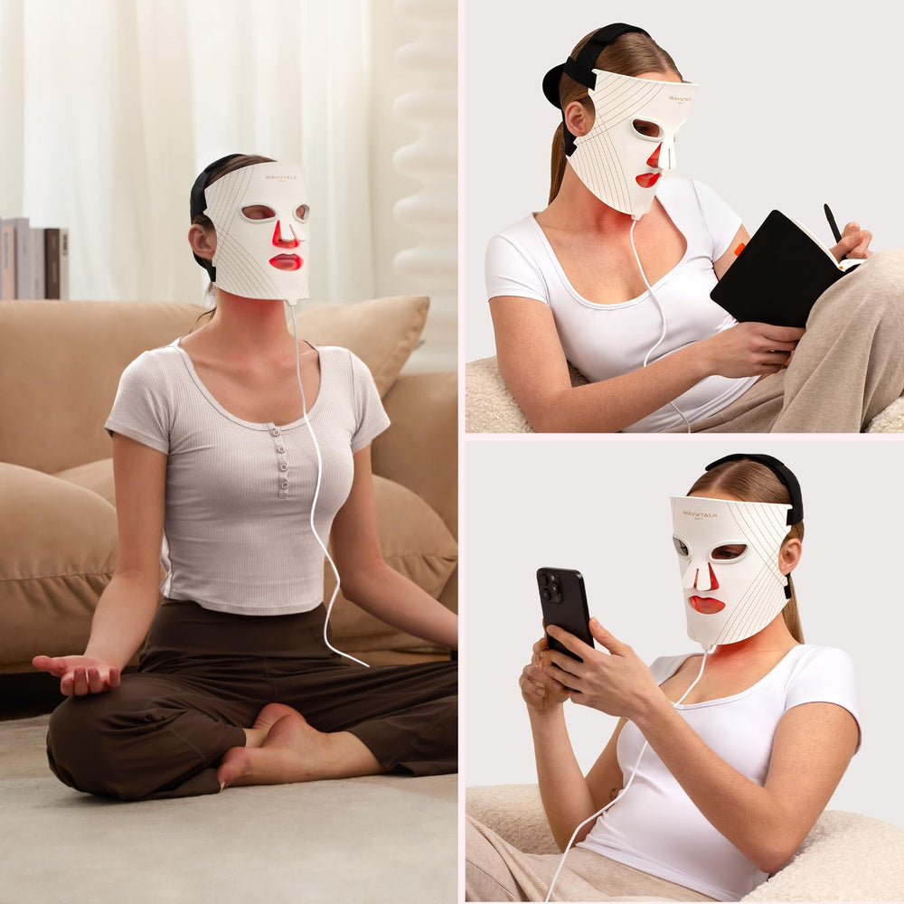 wavytalk Glow Time mask soft silicone construction for comfortable use.