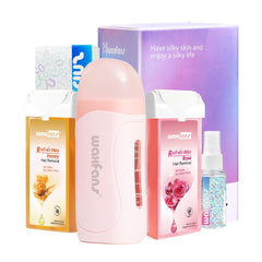 Waxfans Roll-On Wax Kit roller head for quick, smooth full-leg waxing at home.
