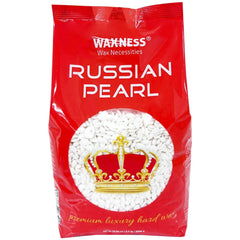 Waxness Russian Pearl hard wax beads in packaging for precise professional prep