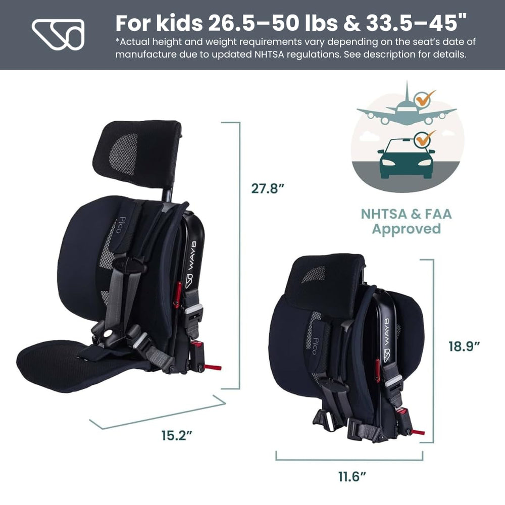 WAYB Pico carry bag included for hands-free airport travel.