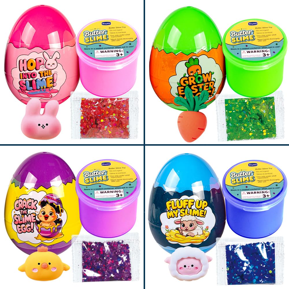 Waybla green butter slime egg with glitter for tactile fun.