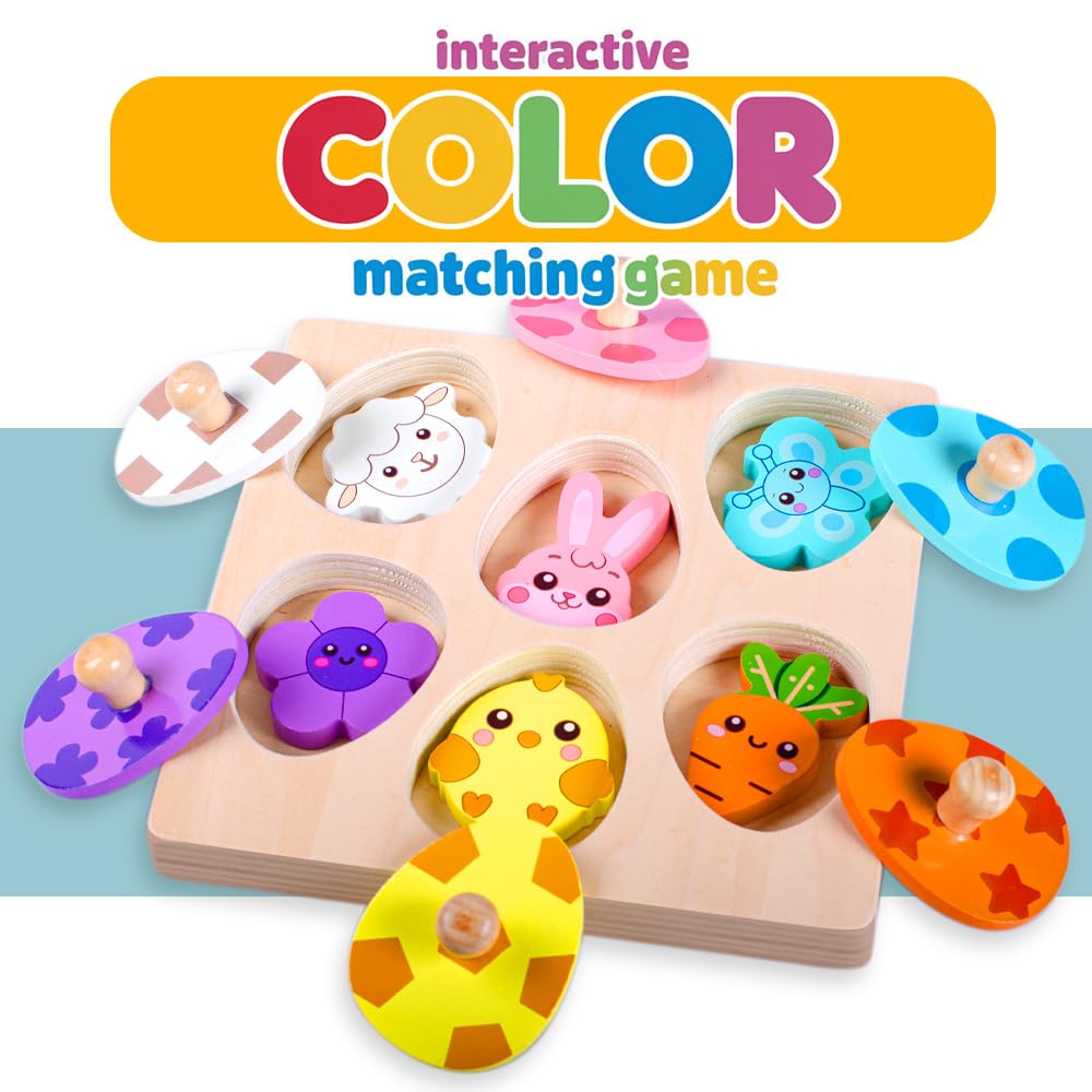 Waybla Easter Puzzle Chick piece in yellow teaches color recognition and exploration