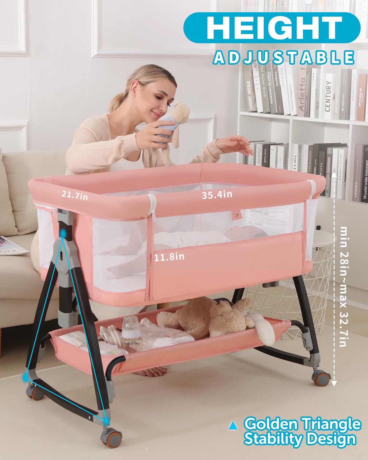Wayfong bedside bassinet incline mode supports feeding comfort and gentle positioning.