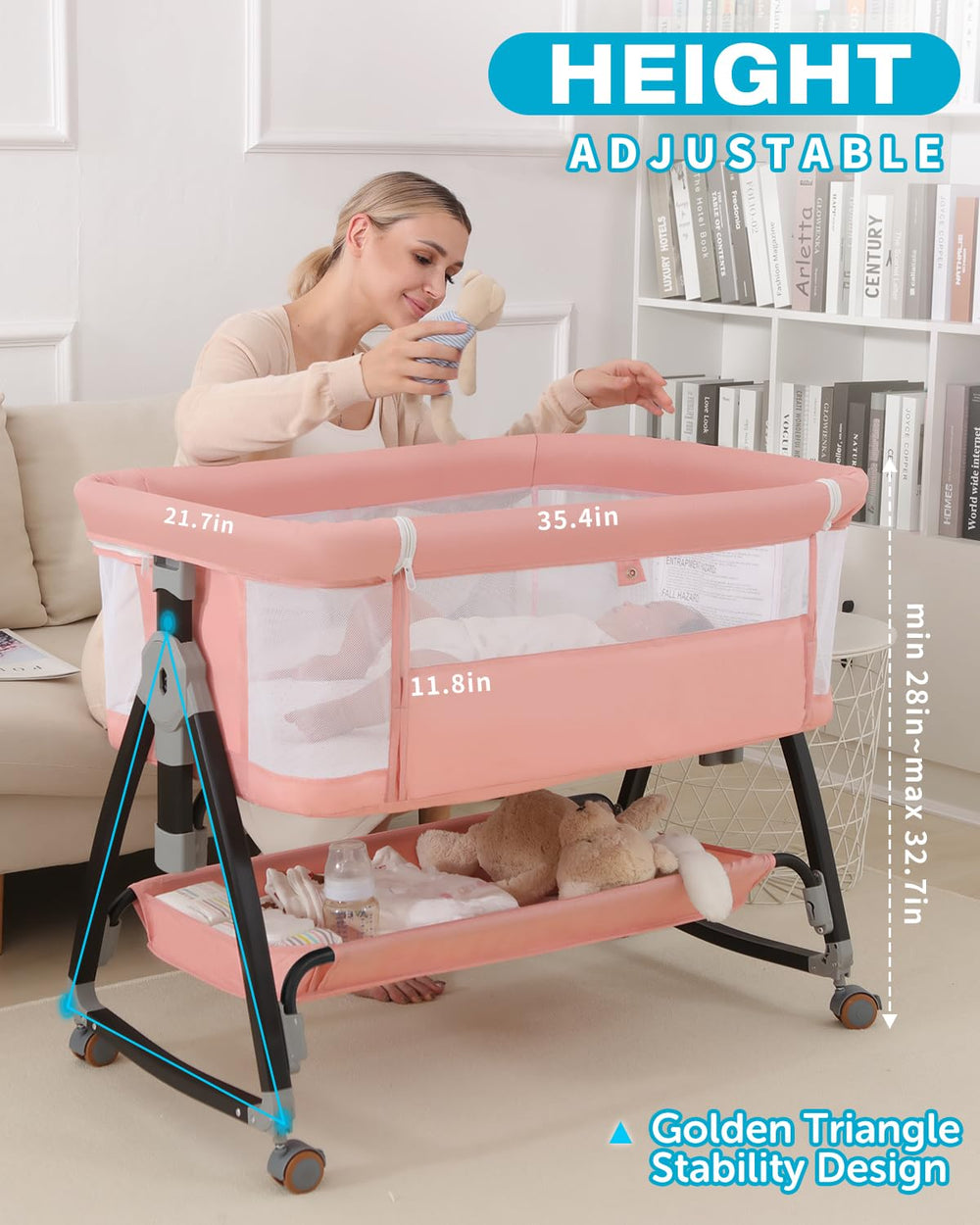 Wayfong bedside bassinet incline mode supports feeding comfort and gentle positioning.