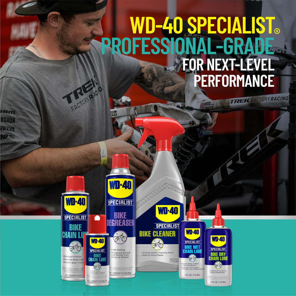 Bike event booth showcasing WD-40 BIKE maintenance demos.