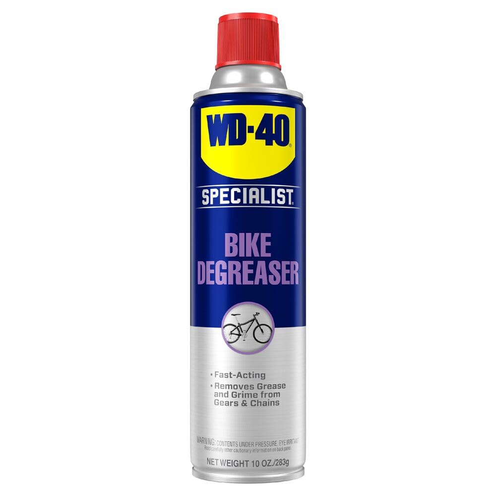 WD-40 BIKE Specialist Degreaser bottle 10oz for quick chain cleaning.