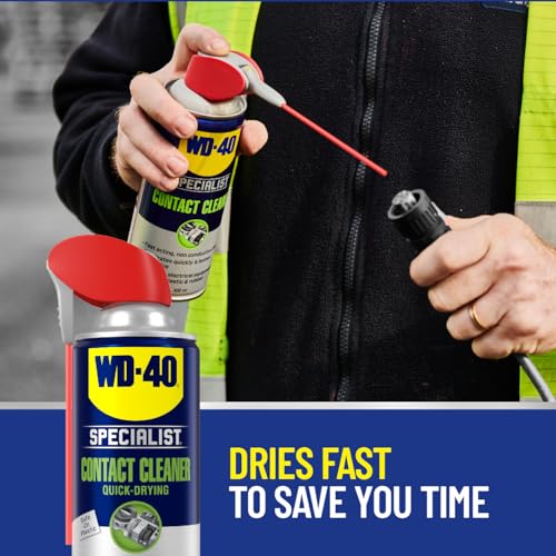 WD-40 Specialist cleans oil and dirt from metal panels without residue.