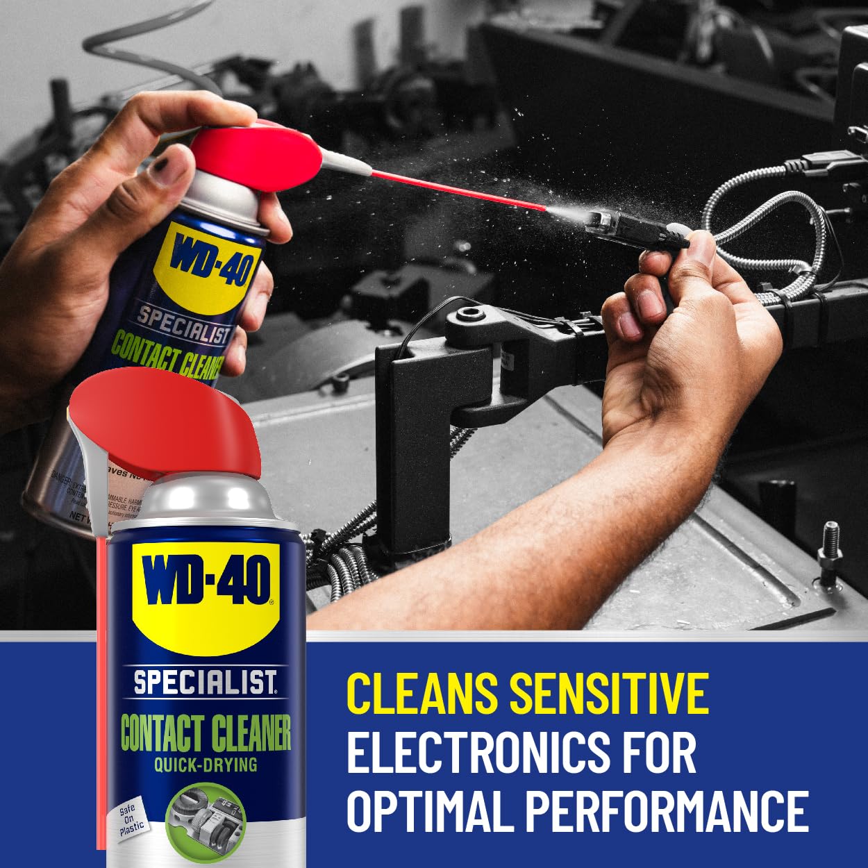 WD-40 Specialist twin pack sits ready for quick electronics maintenance.