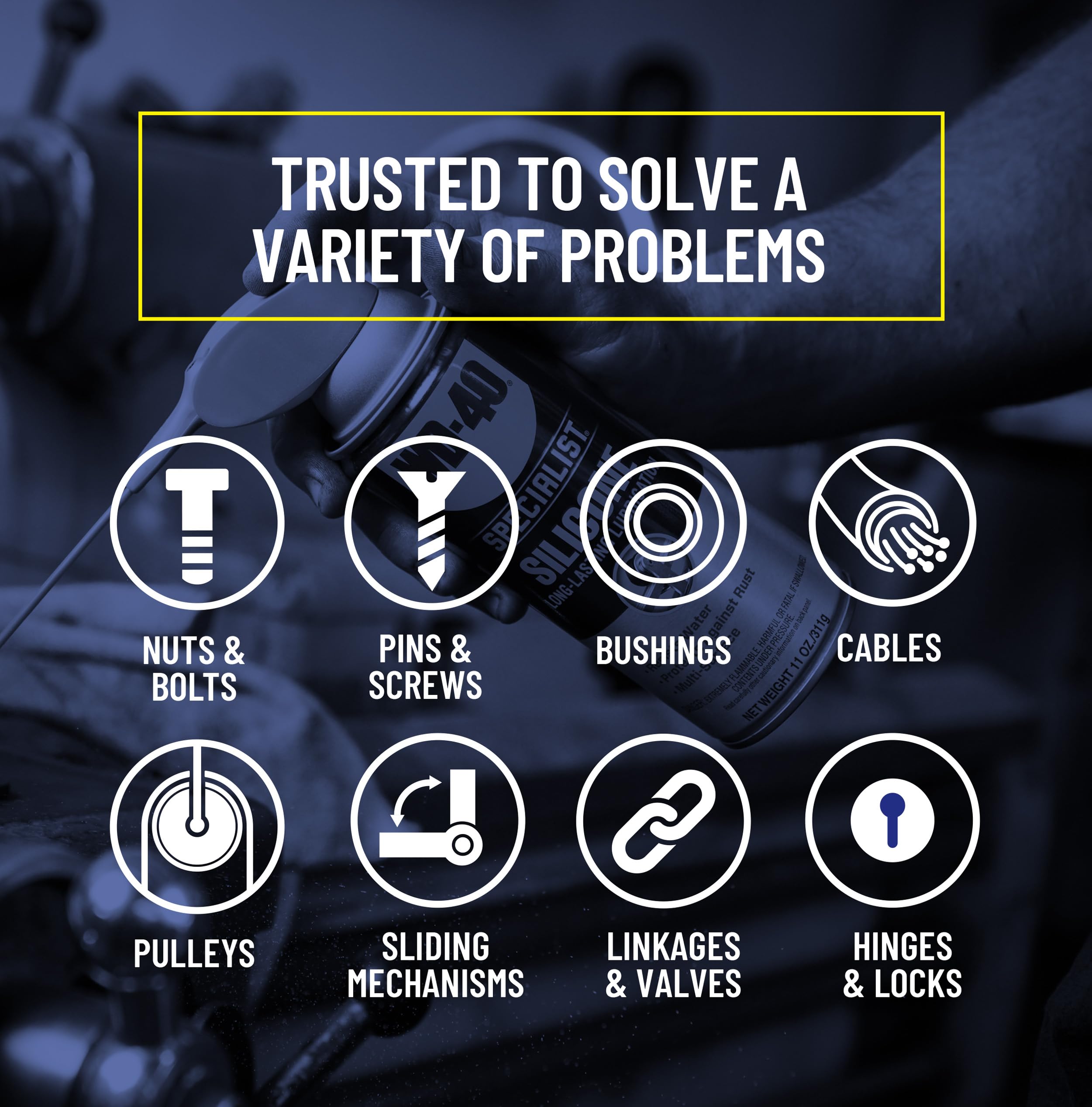 WD-40 Specialist Silicone Lubricant offers longer lubrication than competitors.
