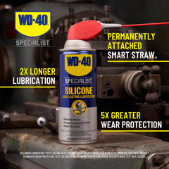 WD-40 Specialist Silicone Lubricant Smart Straw sprays precisely without mess.