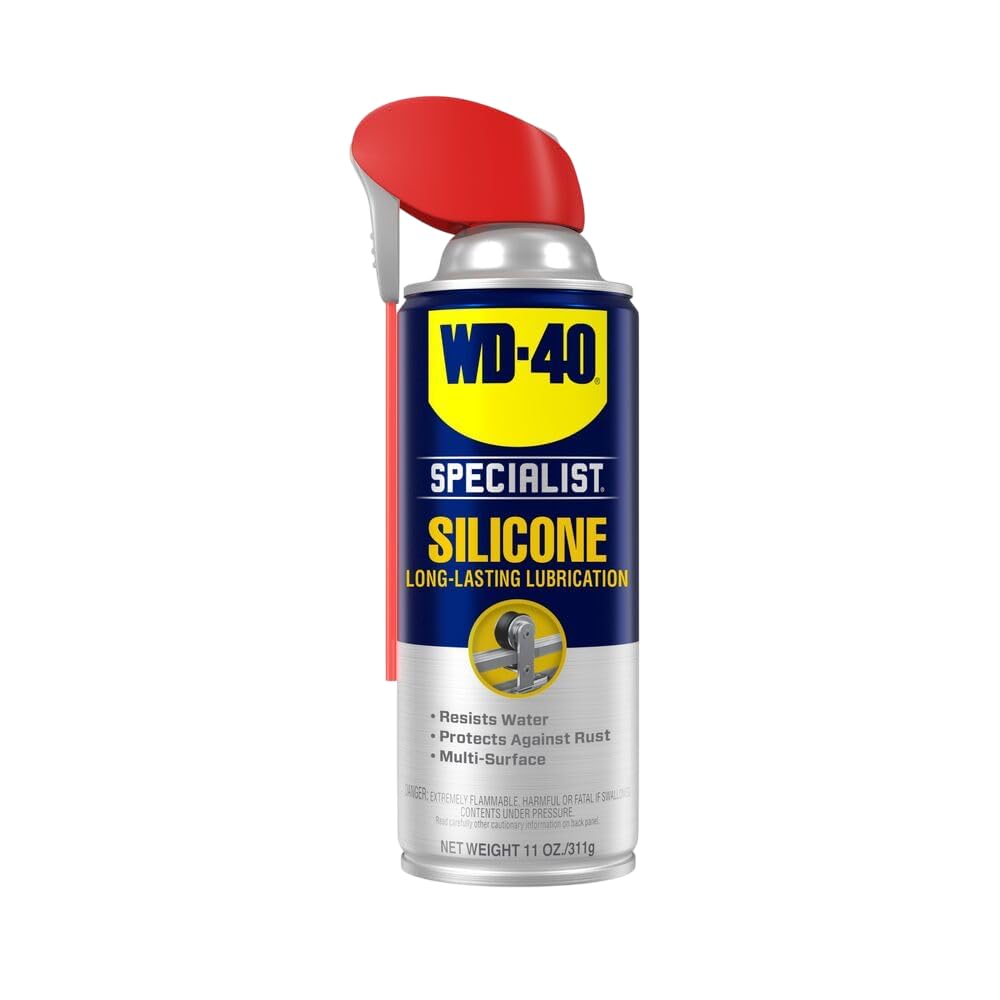 WD-40 Specialist Silicone Lubricant with Smart Straw two-way spray for precise lubrication.