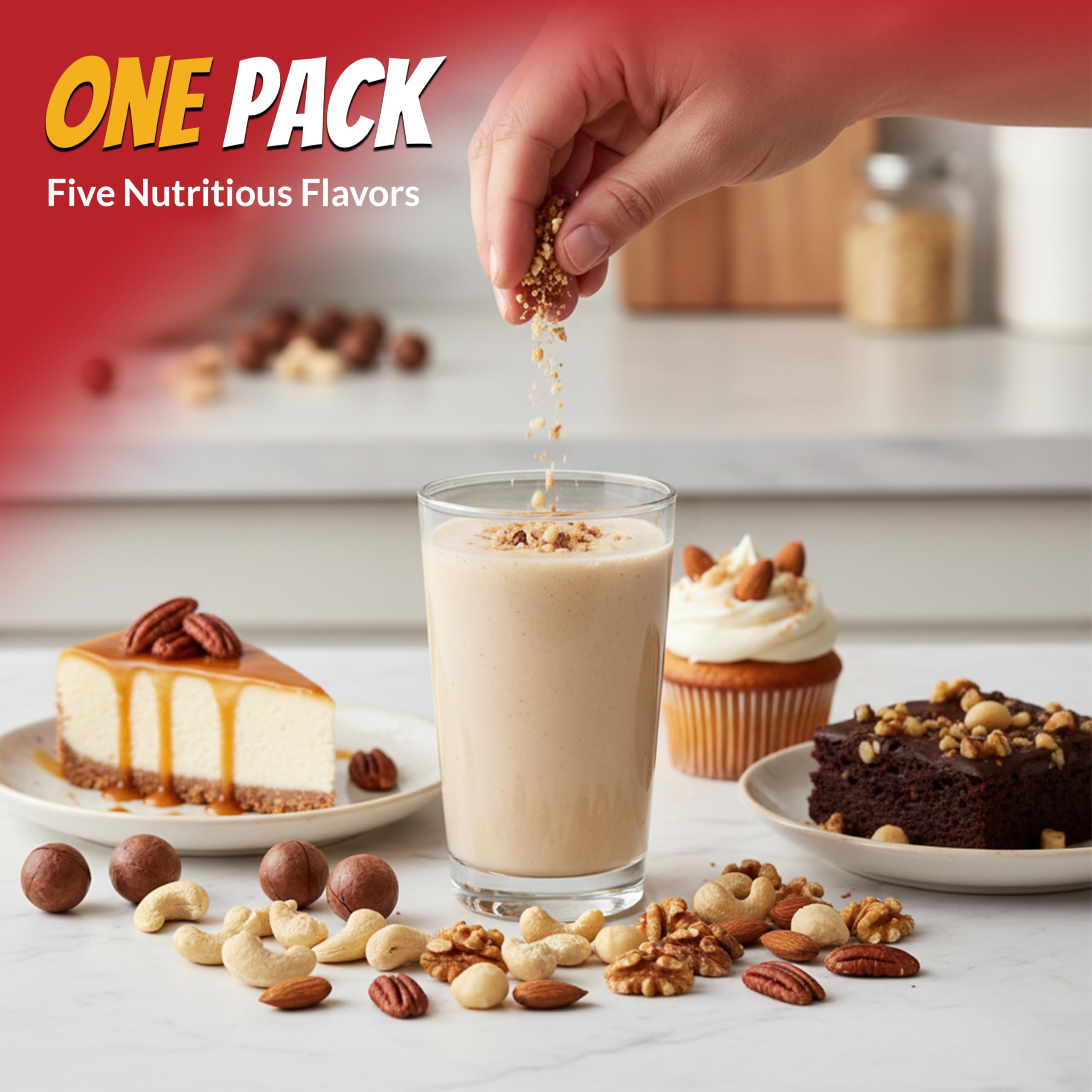 We Got Nuts nut texture crunch closeup emphasizes satisfying bite.