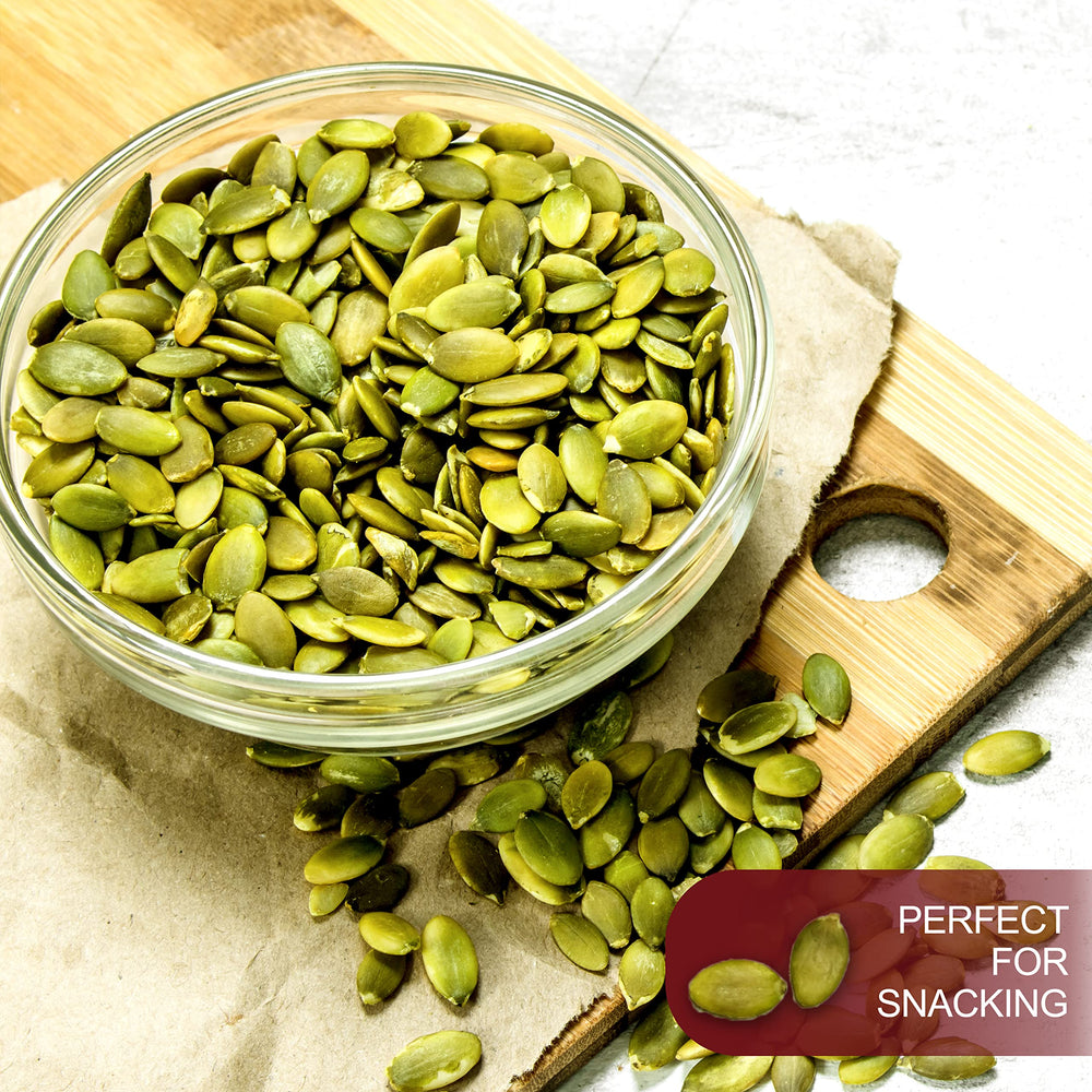 We Got Nuts pumpkin seeds raw and shelled-free, a pure snack option.