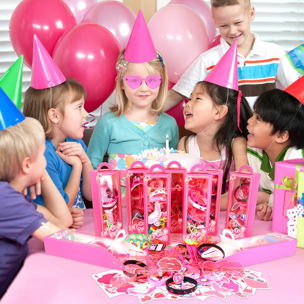 We1stdsee party favors set pink, all-in-one collection for 12 guests.