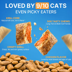 WEALLIN L-Lysine chews krill-core cross-section emphasizes natural ingredients and core benefits