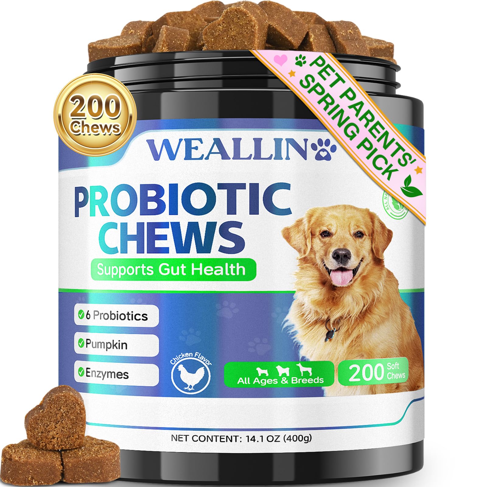 WEALLIN probiotics for dogs bottle – easy daily digestive support for your companion