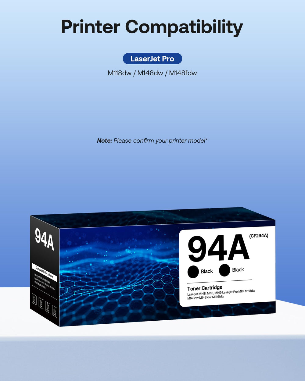 WEAREC 94A toner 2-pack for clear printing with vivid black tones.