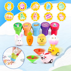 WEARXI Easter egg fillers packaging highlights toy variety for gifting.