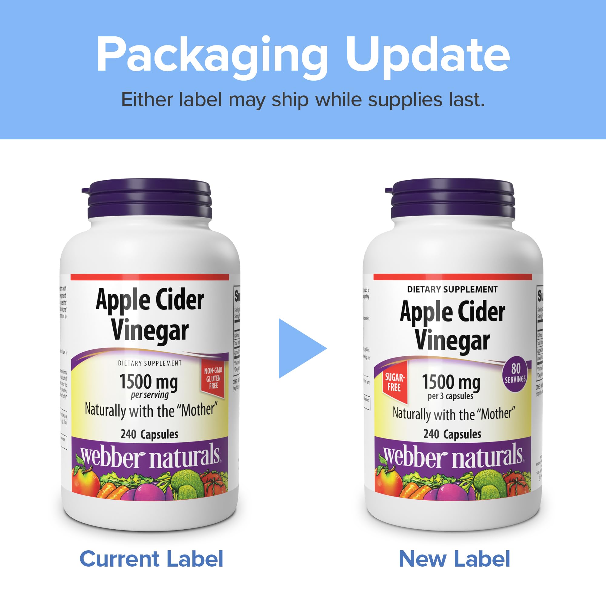 Webber Naturals capsules spilled close-up showing easy-to-swallow size
