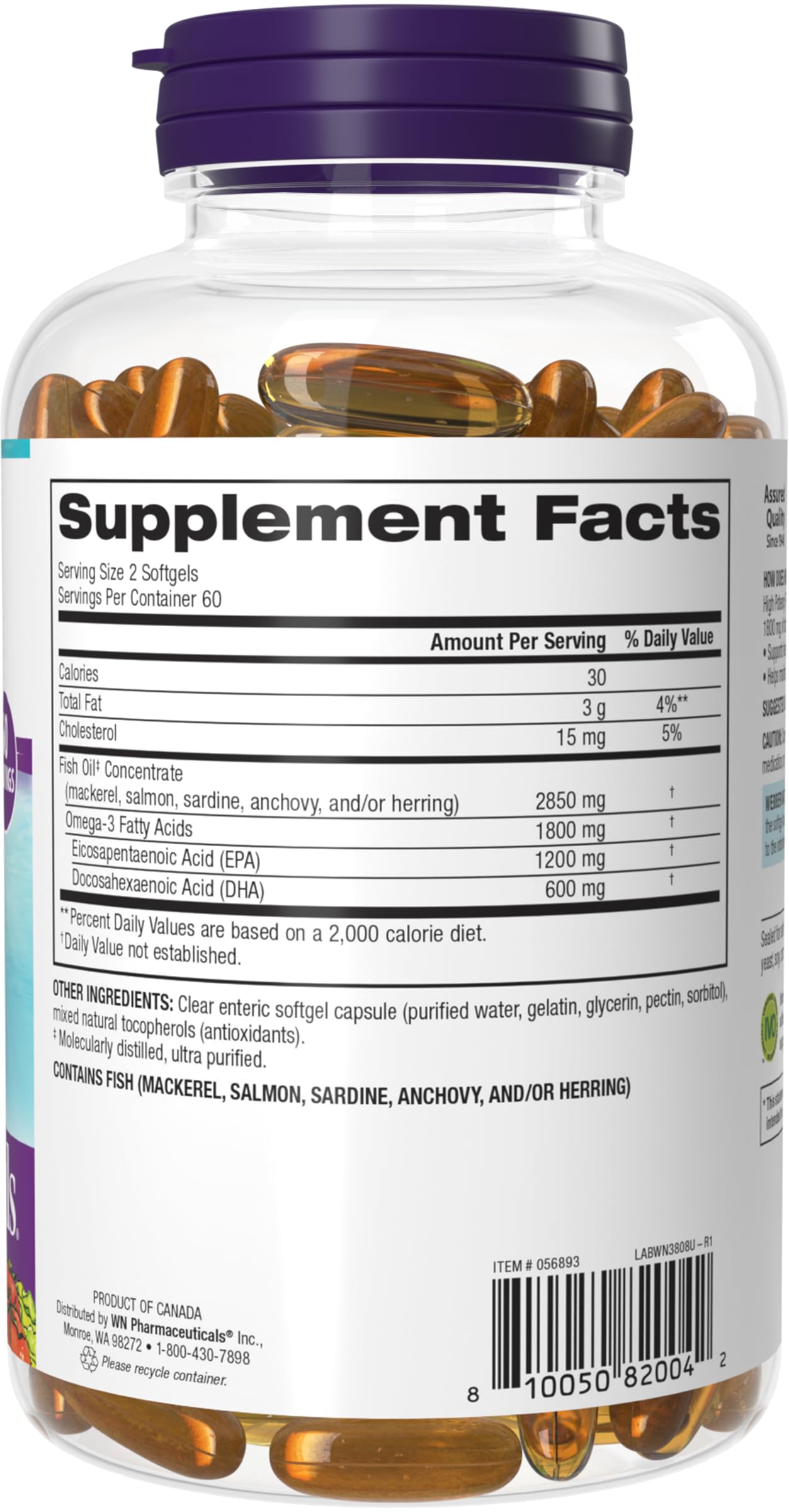 Webber Naturals bottle with serving size information for easy dosing.