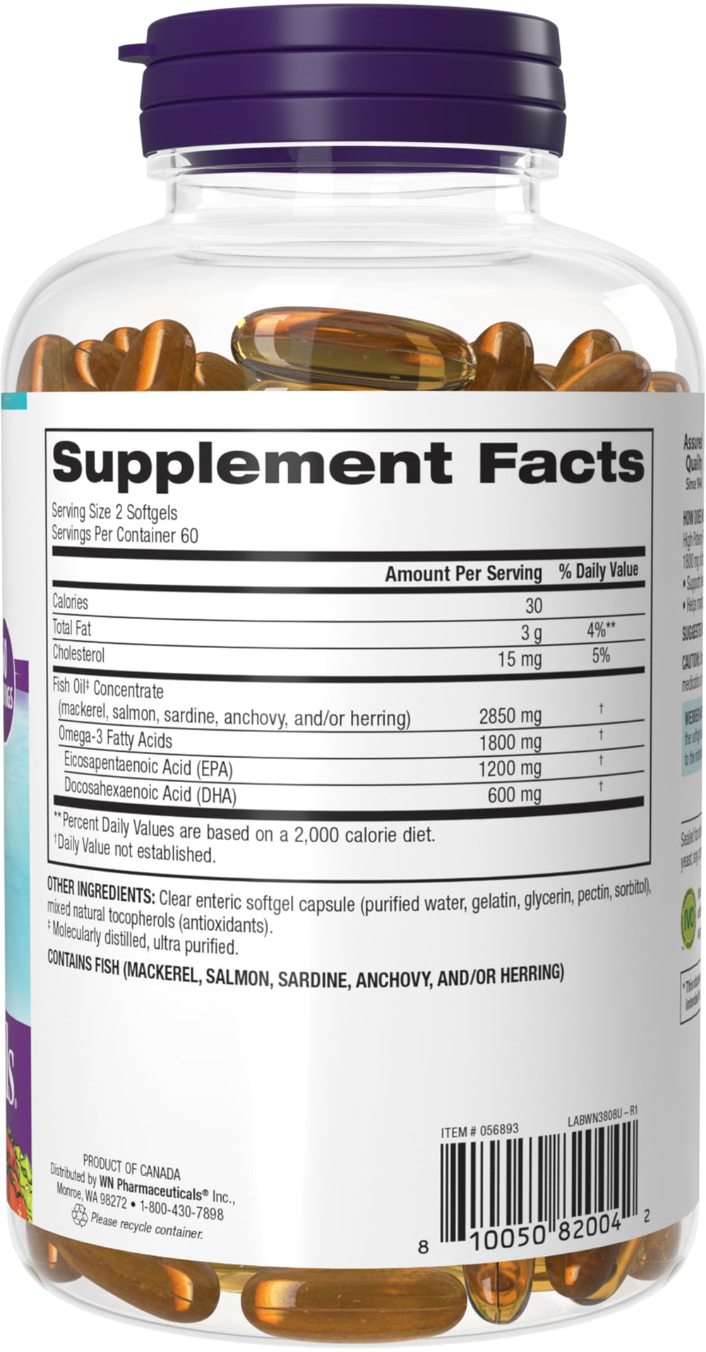 Webber Naturals bottle with serving size information for easy dosing.