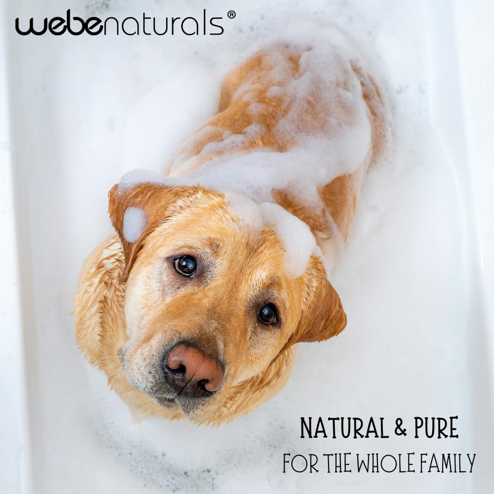 WEBE Castile soap used for pet bath time and grooming.