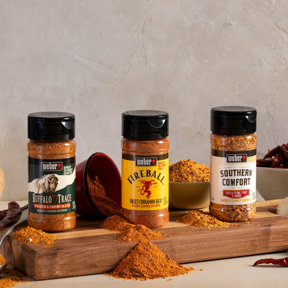 Weber Buffalo Trace recipe idea featuring whiskey-flavored seasoning