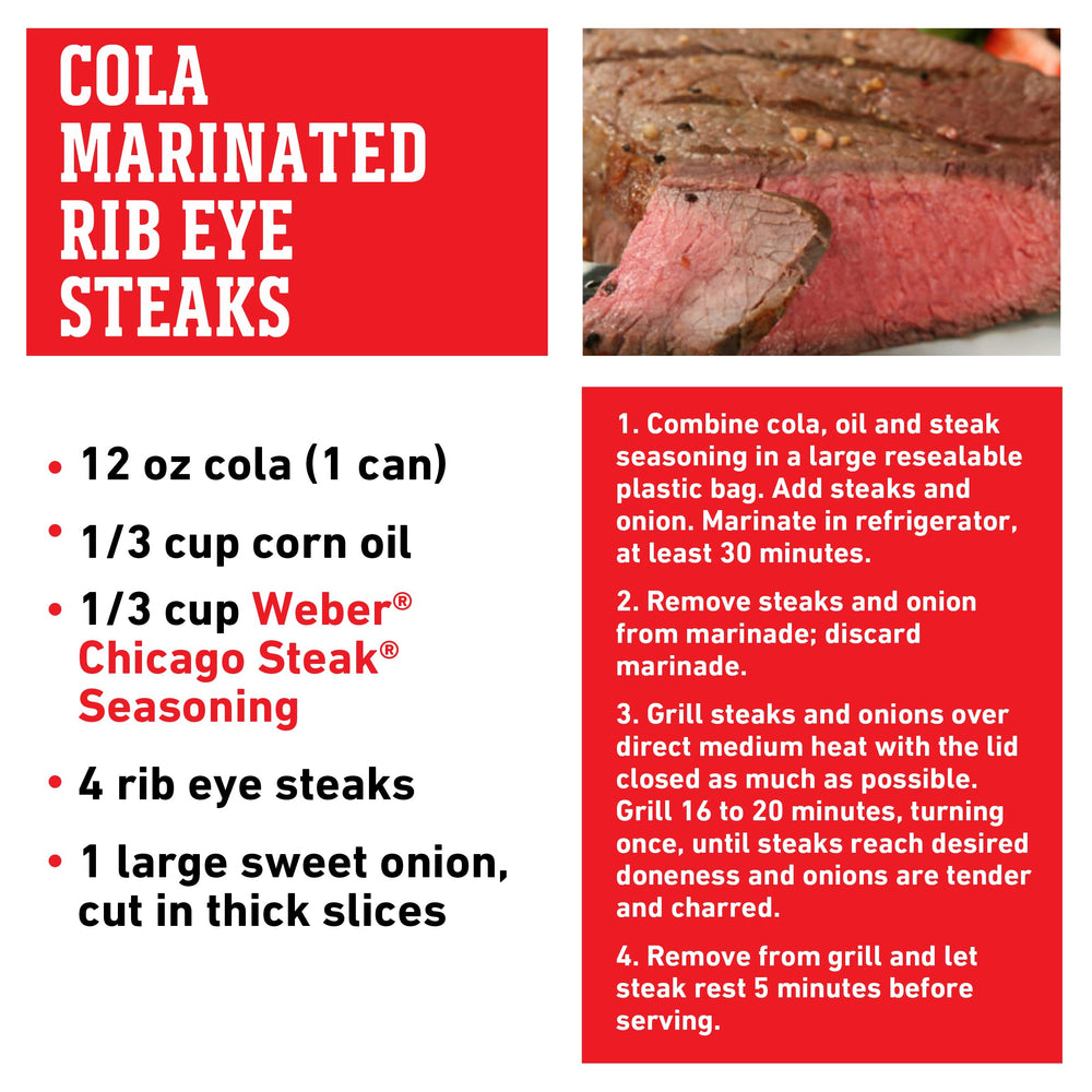 Weber Chicago Steak Seasoning beside grill ready for barbecuing